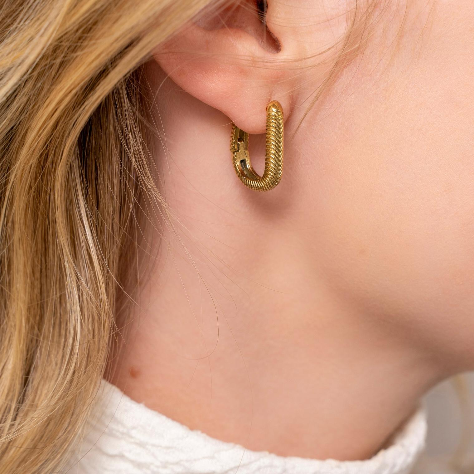 Earrings hoop oval arrows Earrings hoop oval arrows
