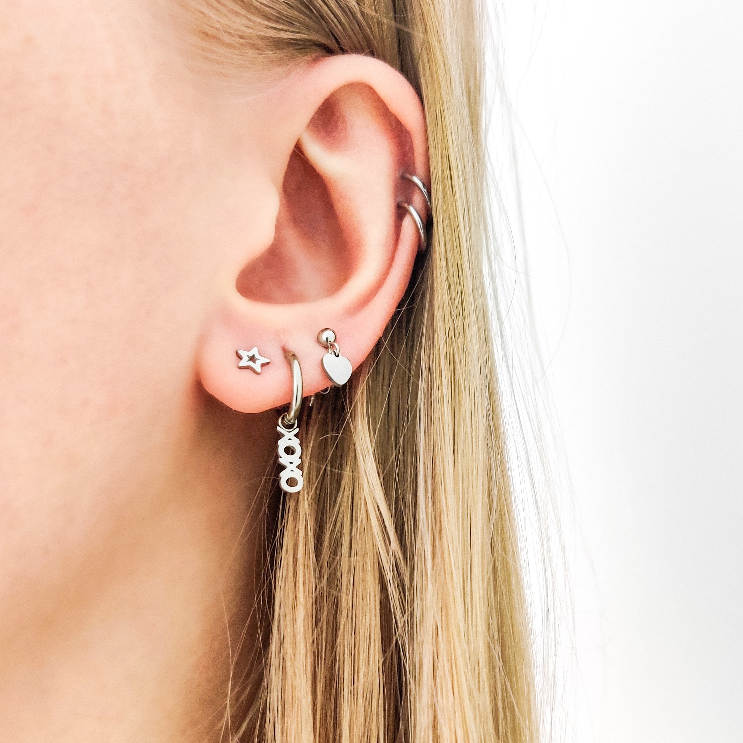 Stud oorknopjes open ster Stud oorknopjes open ster