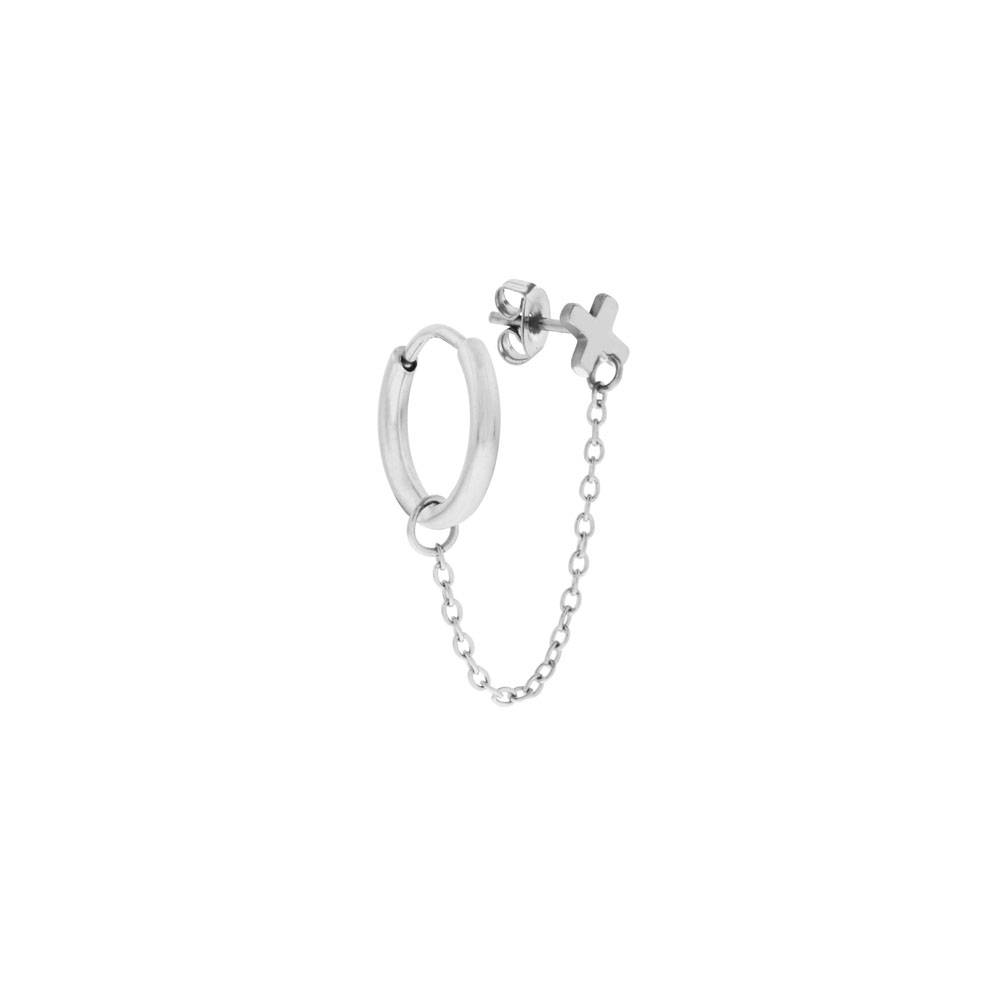 Earrings double ring and stud X silver Earrings double ring and stud X silver