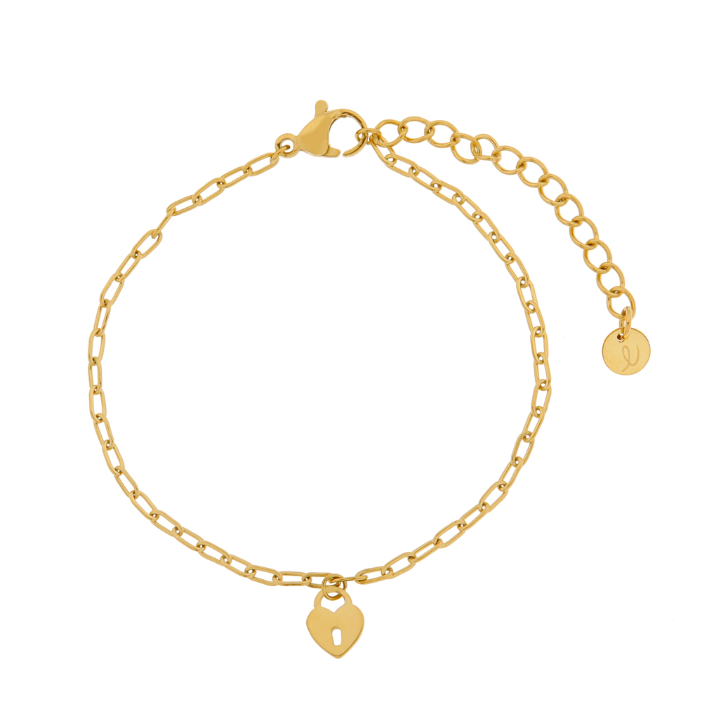 Armband bedel slotje goud Armband bedel slotje goud