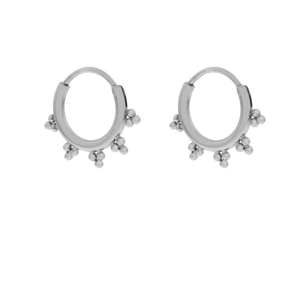Earrings hoop 3 dots silver Earrings hoop 3 dots silver