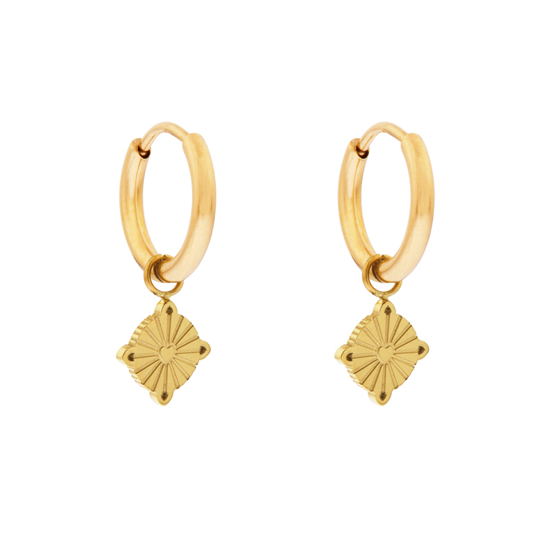 Earrings small with pendant lovely gold