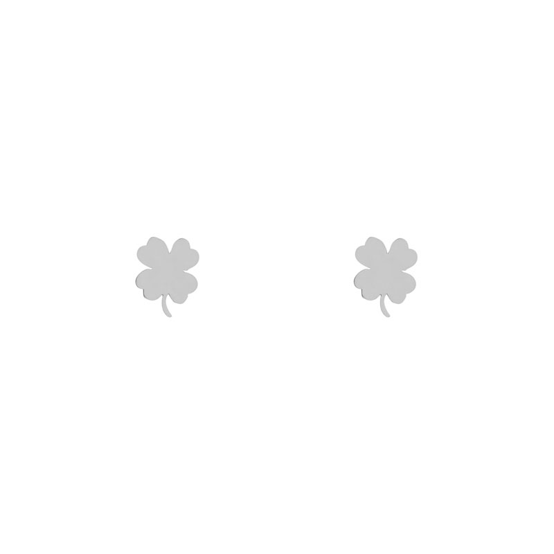 Stud earrings clover silver
