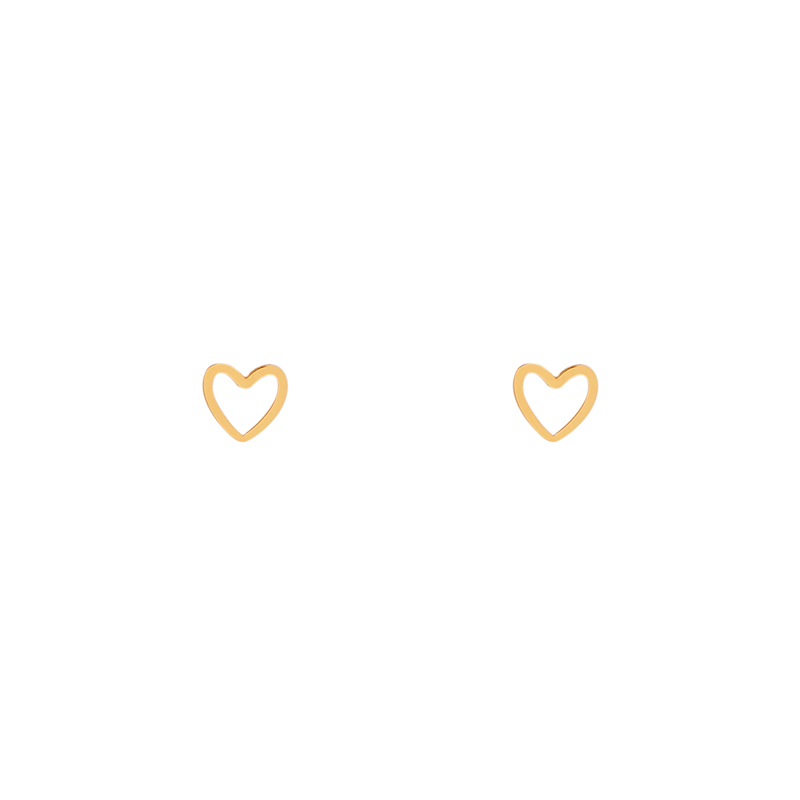 Stud earrings open heart gold Stud earrings open heart gold