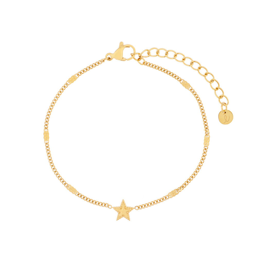 Armband bedel gestippeld sterretje goud Armband bedel gestippeld sterretje goud