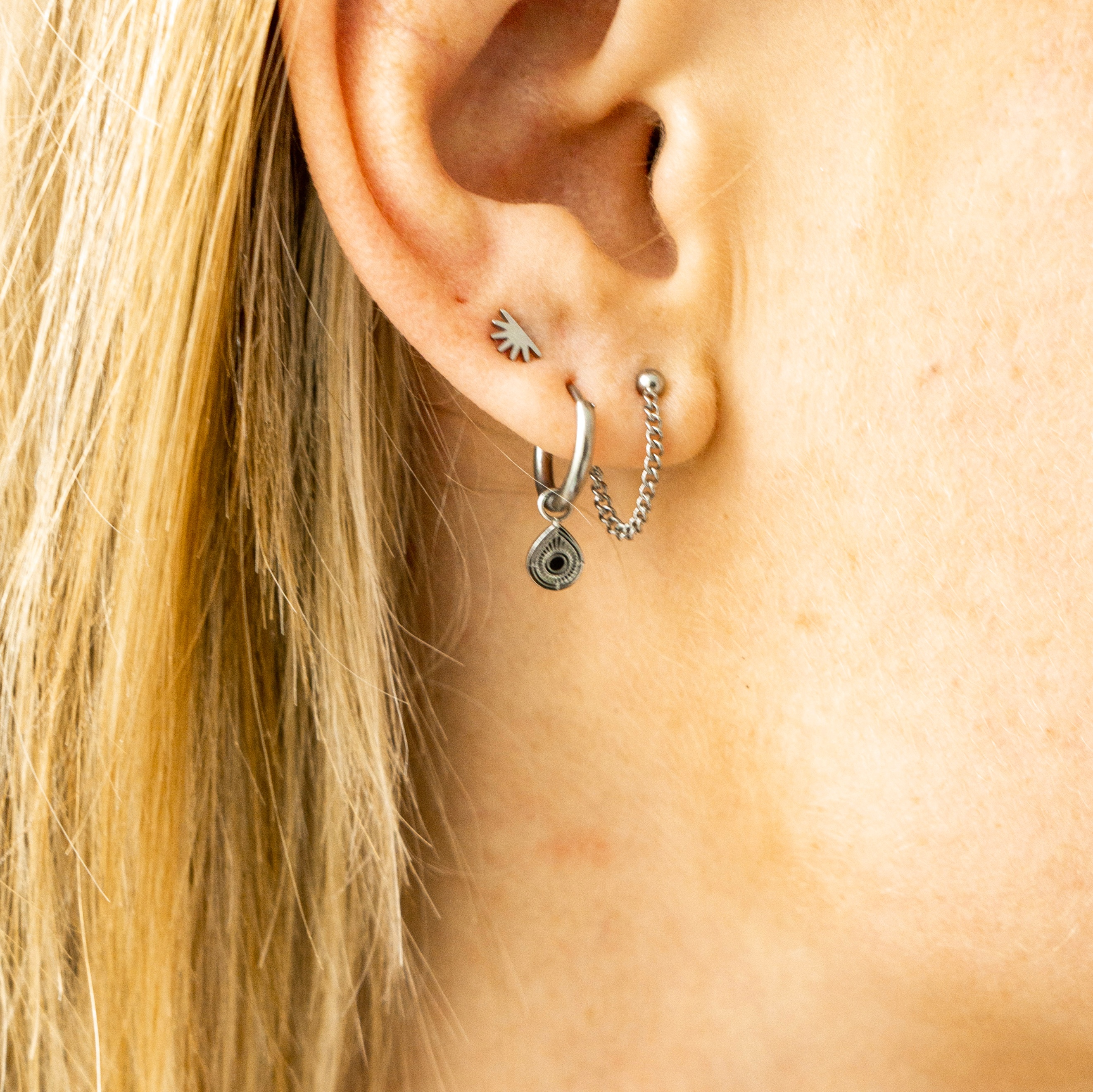 Stud earrings half sun Stud earrings half sun