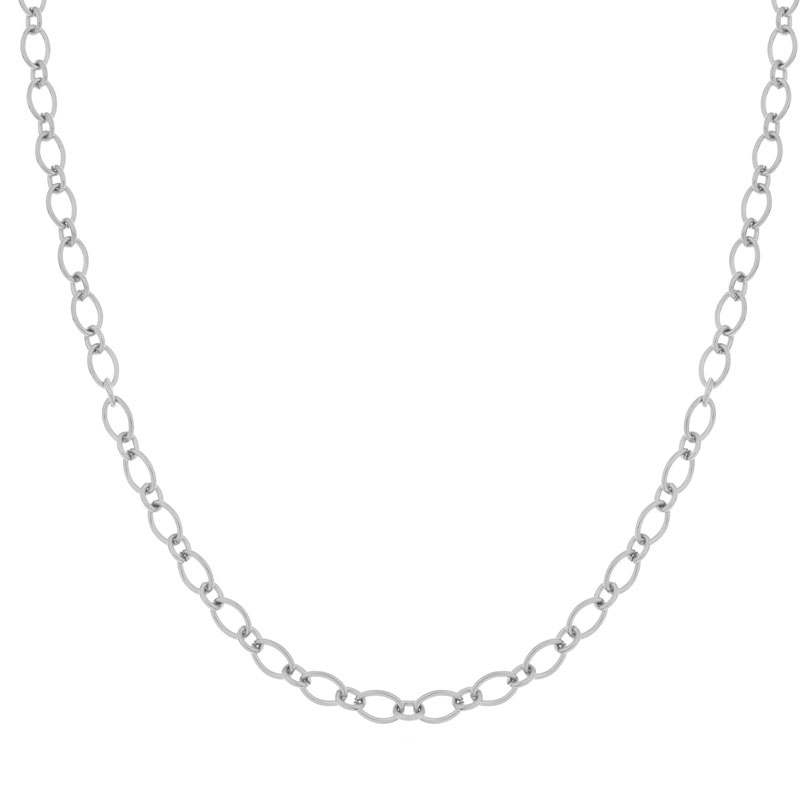 Ketting basic rondjes en ovaaltjes zilver