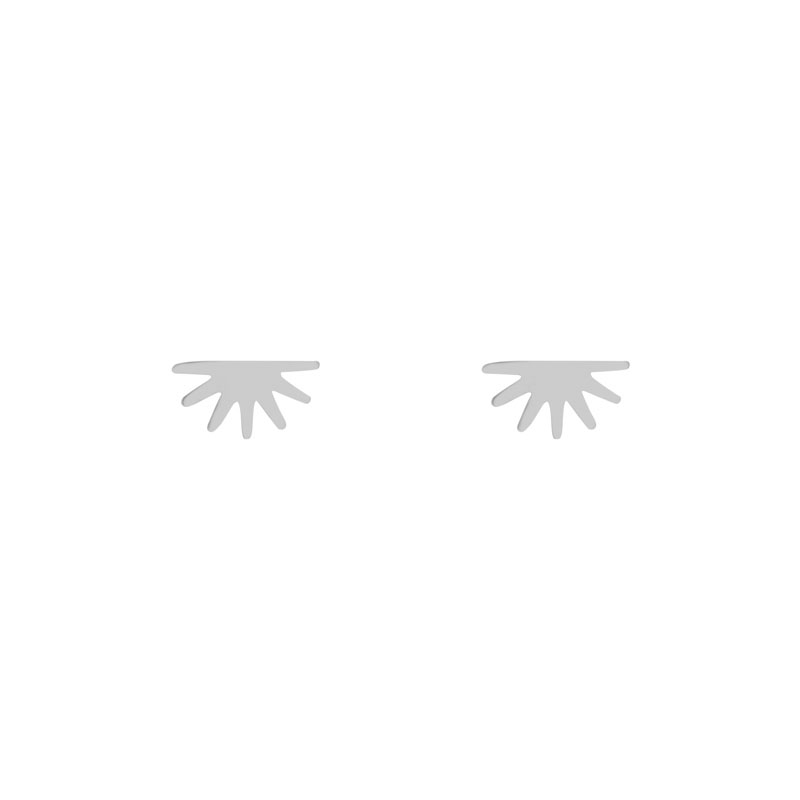 Stud earrings half sun silver Stud earrings half sun silver