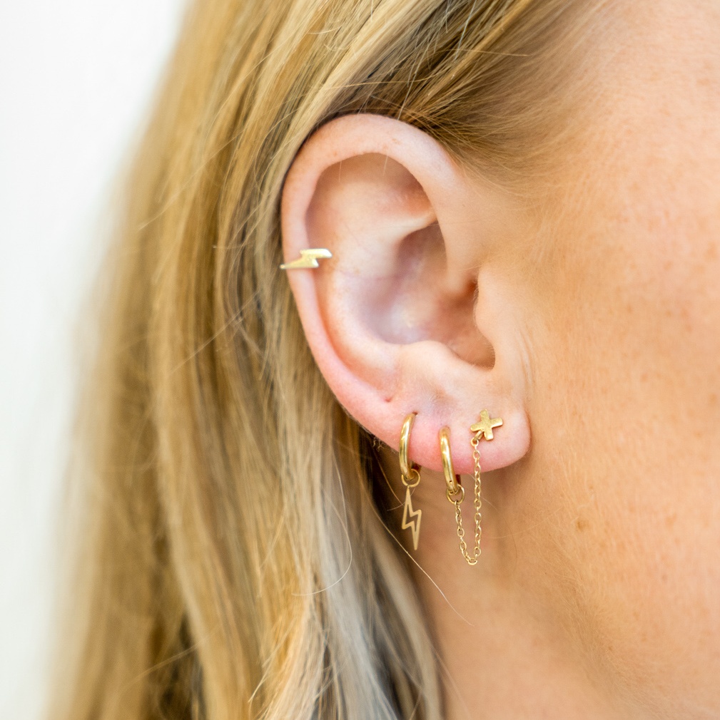 Earrings double ring and stud X Earrings double ring and stud X