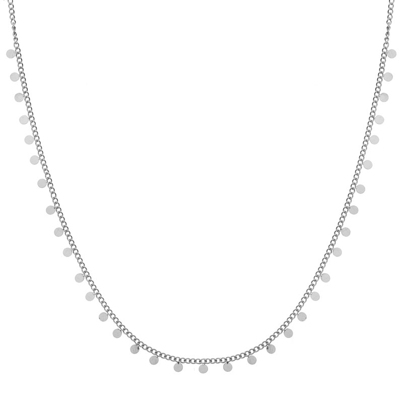 Ketting kleine muntjes zilver