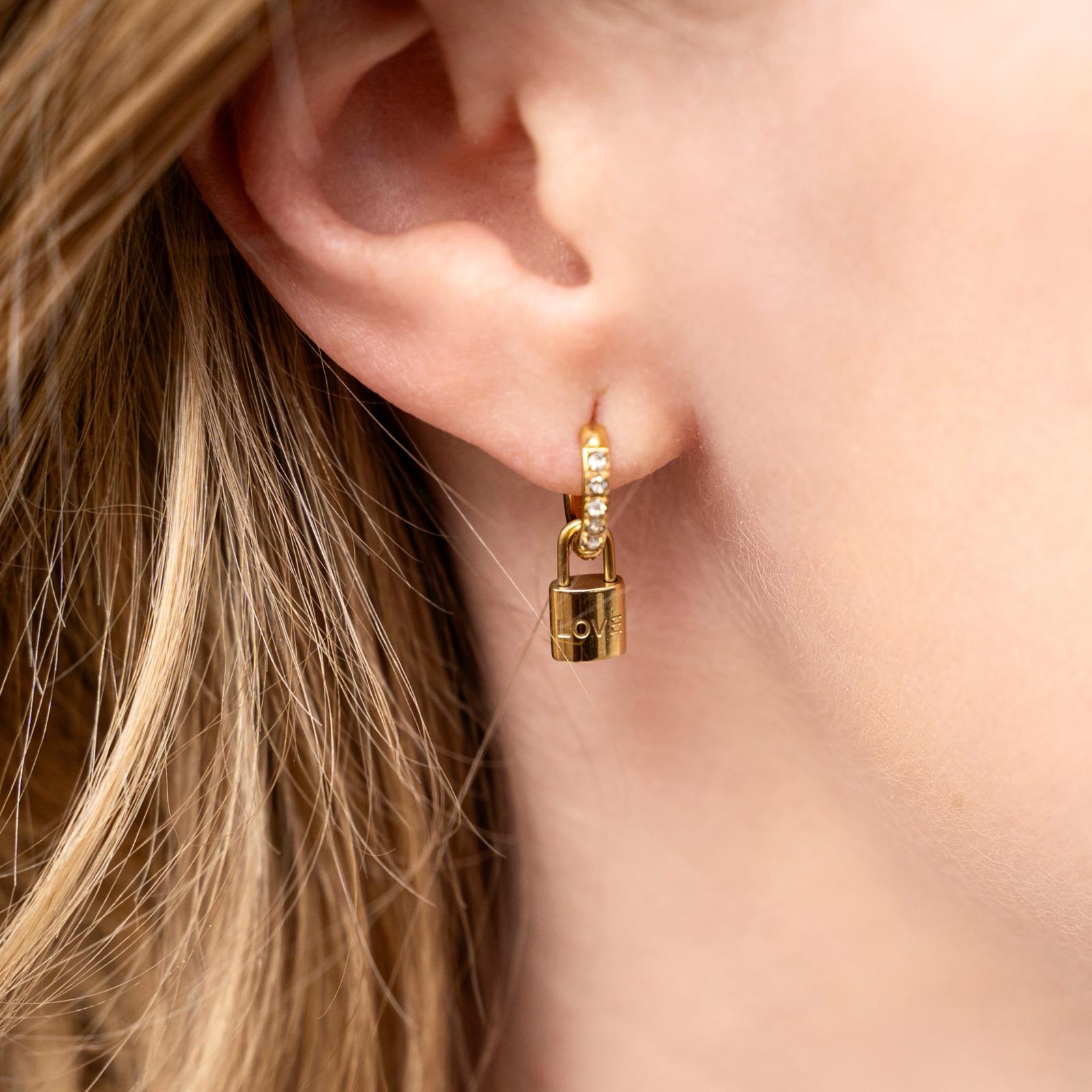 Earrings hoop stones small Earrings hoop stones small