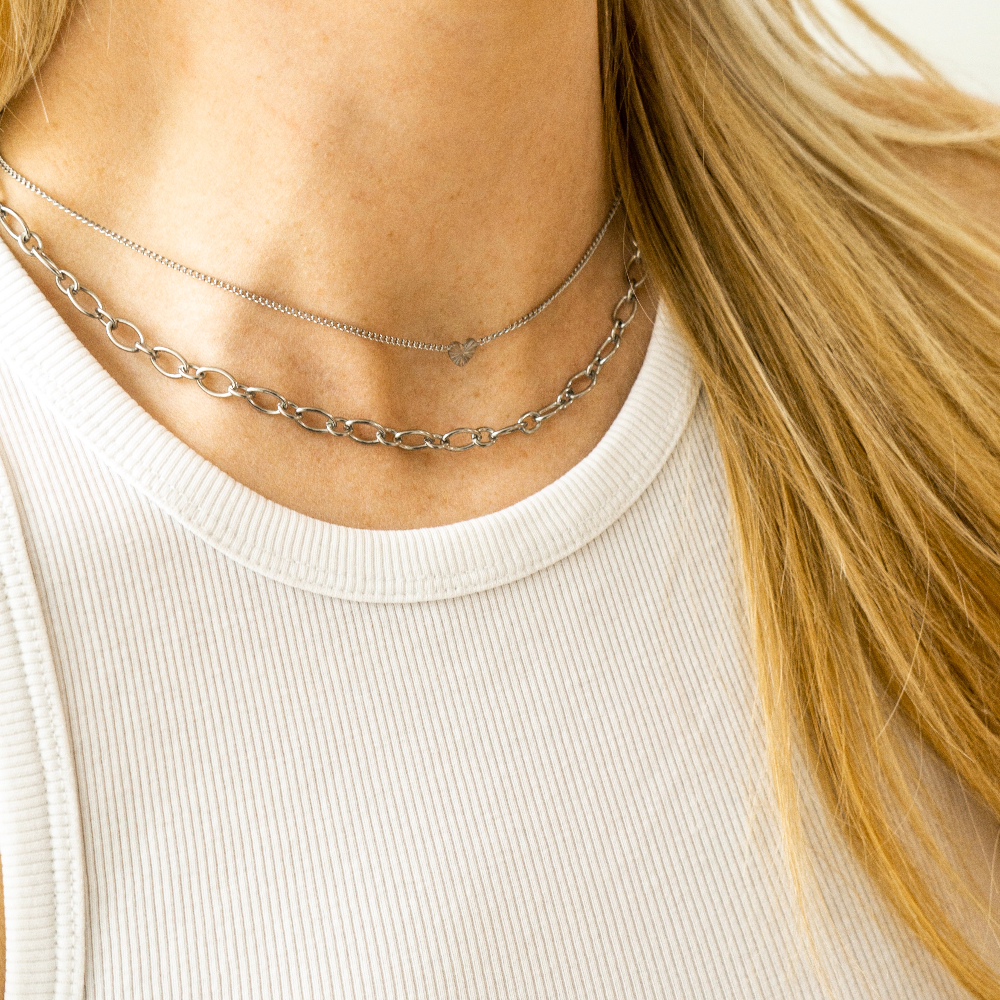 Ketting gevlamd hartje Ketting gevlamd hartje