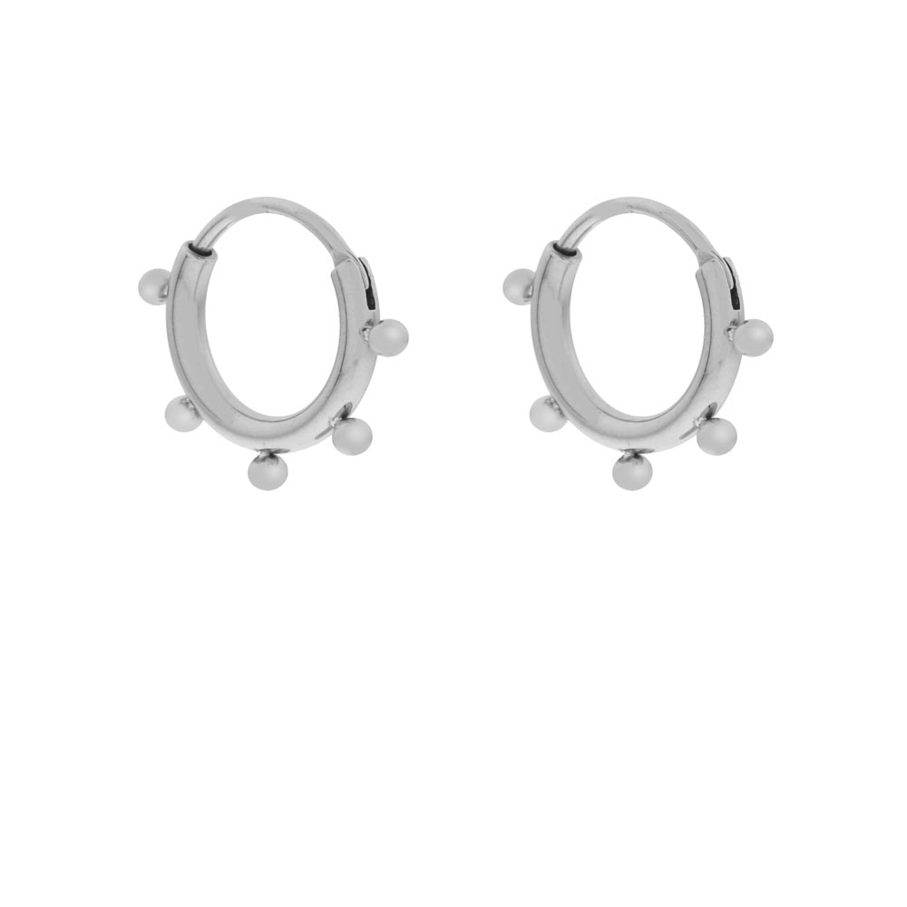 Earrings hoop dots silver Earrings hoop dots silver