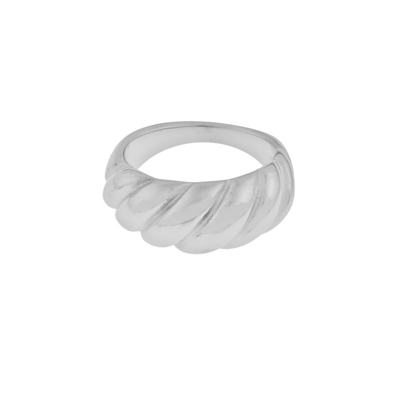 Ring statement croissant zilver