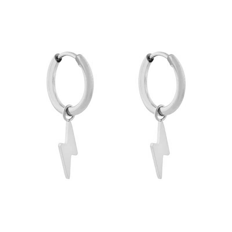 Earrings small with pendant lightning silver Earrings small with pendant lightning silver