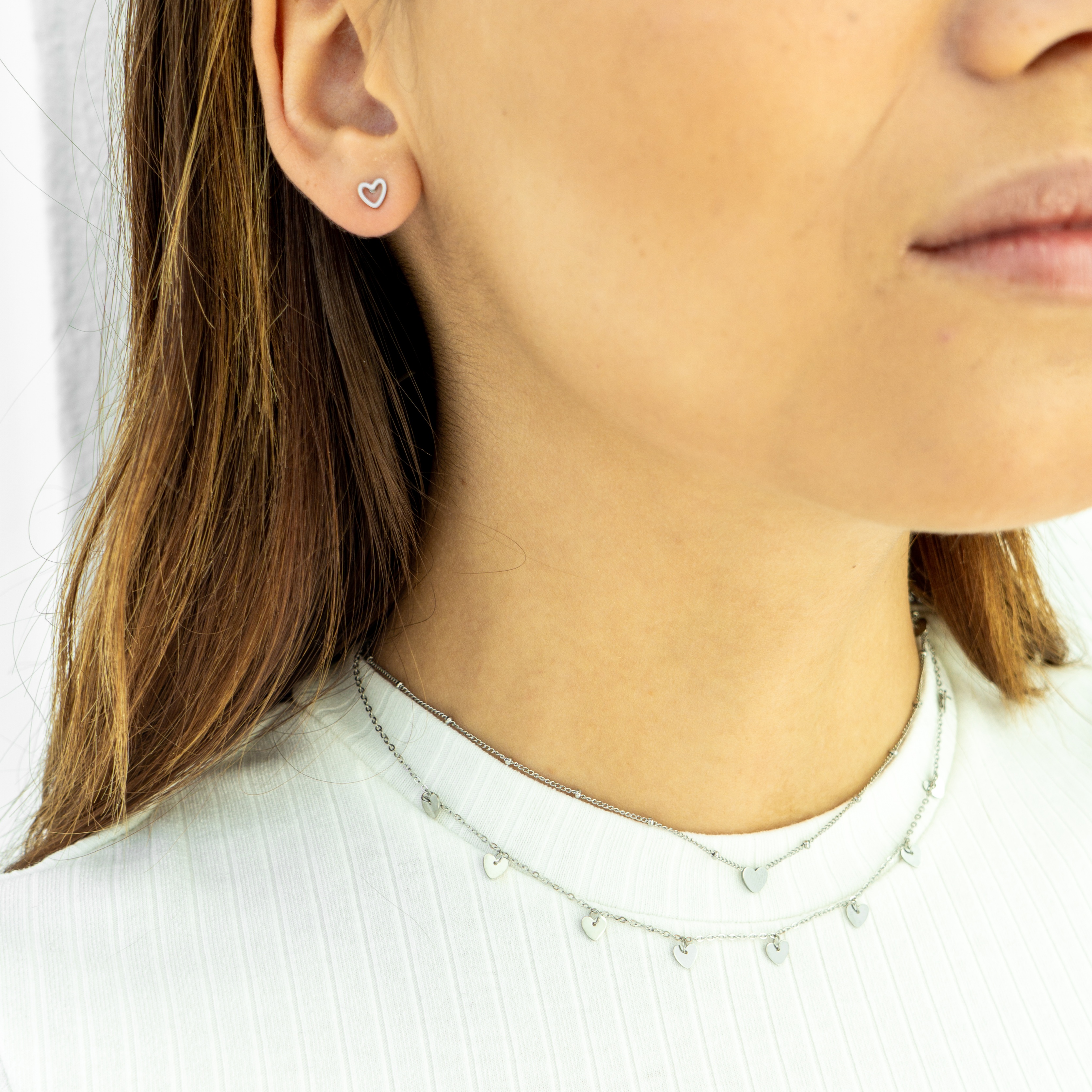 Stud earrings open heart Stud earrings open heart