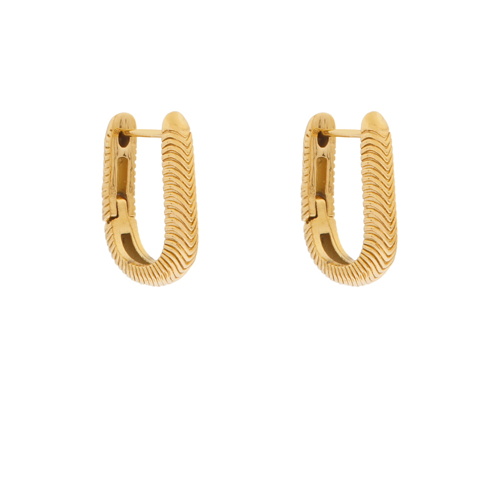 Earrings hoop oval arrows gold Earrings hoop oval arrows gold