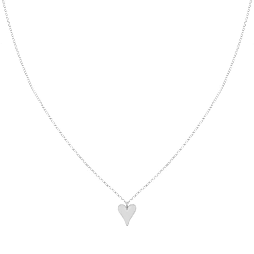 Ketting bedel bungelend hart zilver Ketting bedel bungelend hart zilver