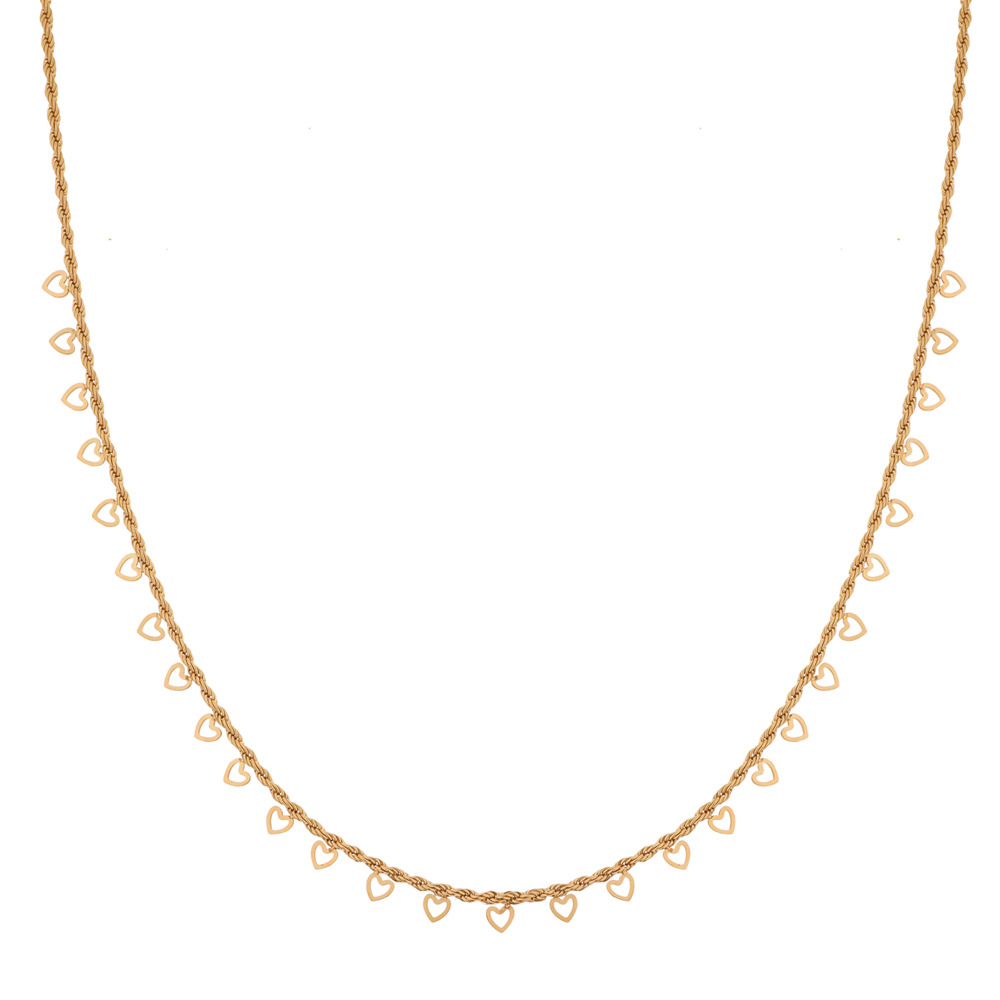 Necklace many open hearts gold Necklace many open hearts gold