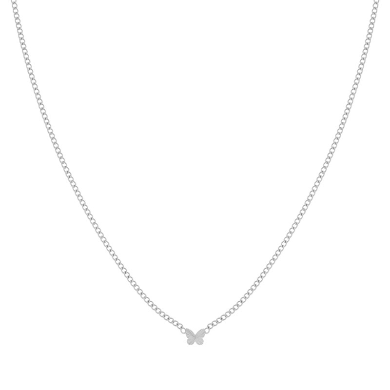 Ketting gevlamd vlindertje zilver Ketting gevlamd vlindertje zilver