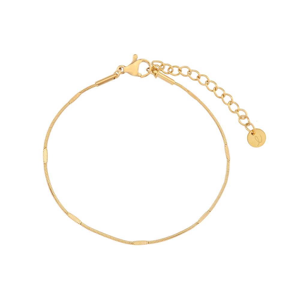 Armband basic plat met buisjes goud Armband basic plat met buisjes goud