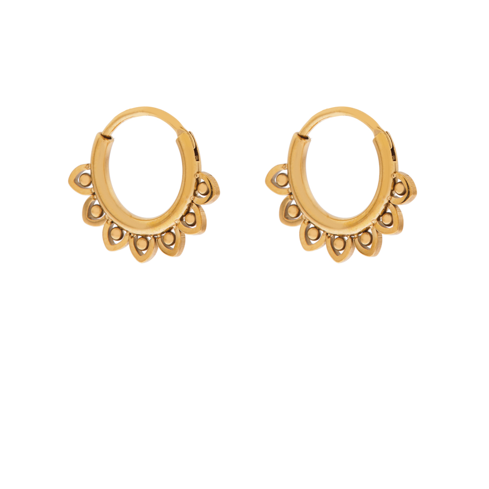 Earrings hoop baroque gold