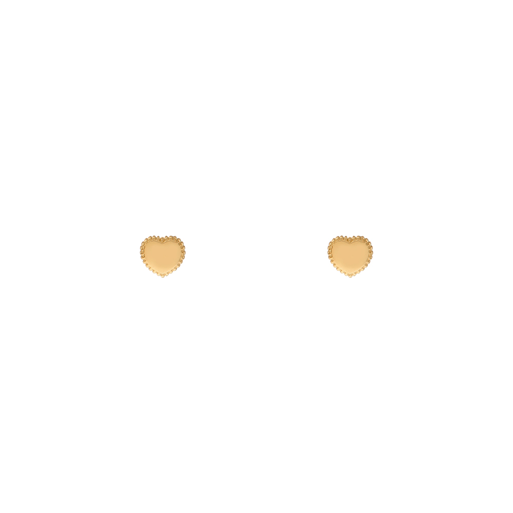 Stud earrings dots heart