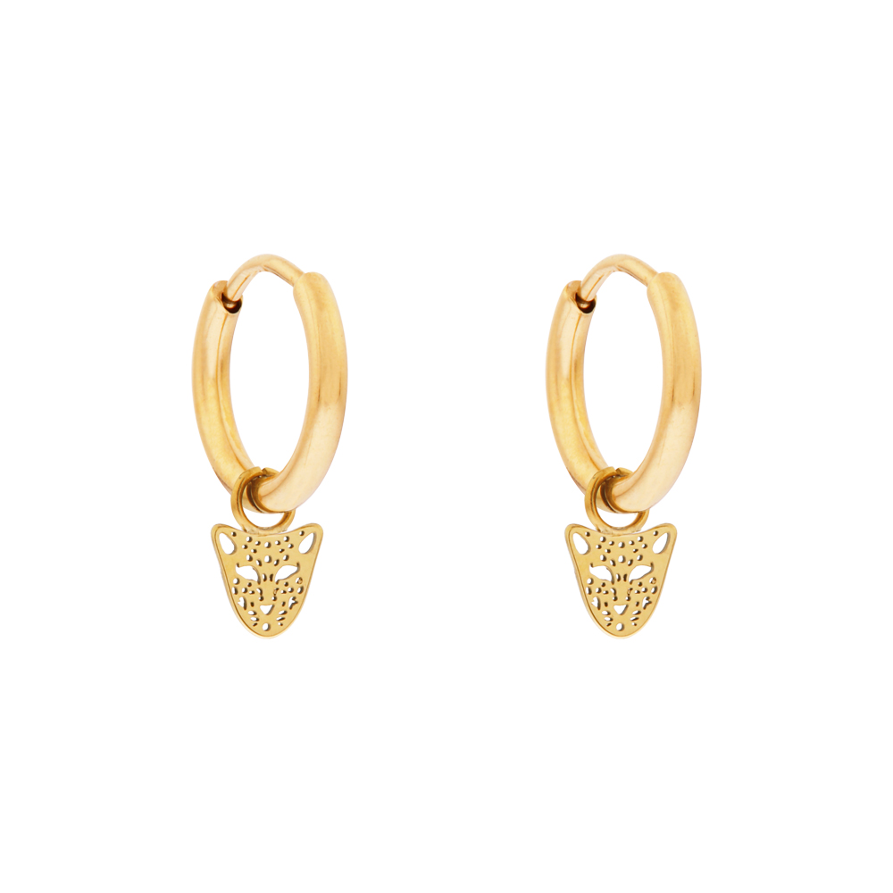Earrings small with pendant leopard