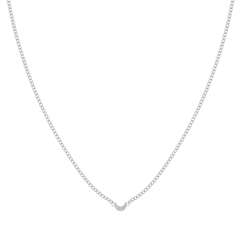 Ketting gevlamd maantje zilver Ketting gevlamd maantje zilver