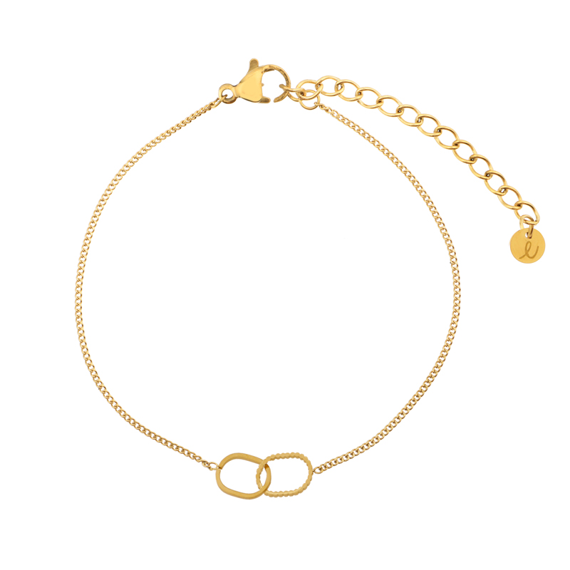Armband om te delen ovaaltjes goud Armband om te delen ovaaltjes goud