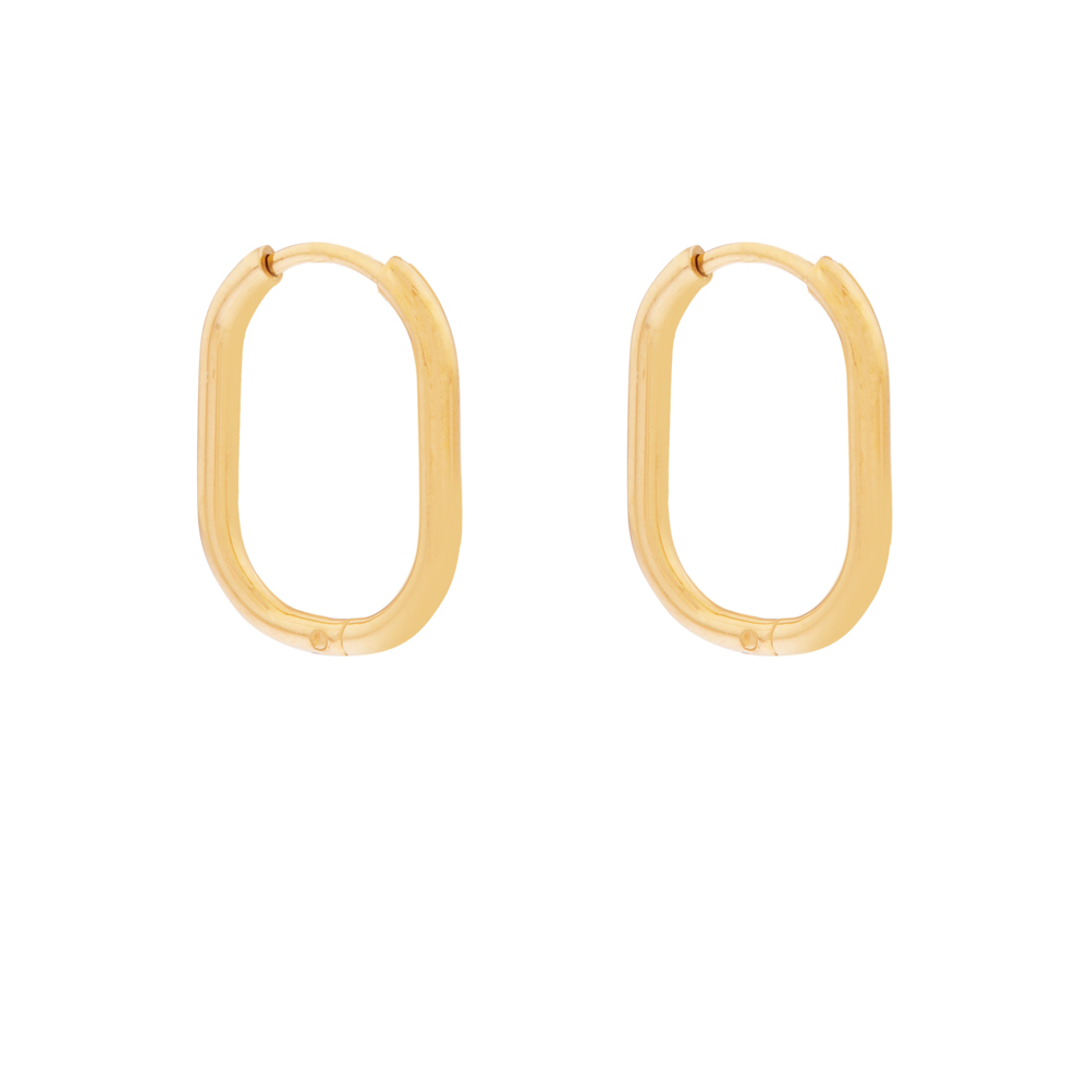 Earrings hoop oval basic gold Earrings hoop oval basic gold