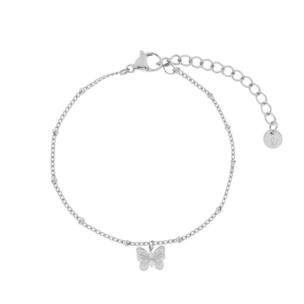 Bracelet charm butterfly silver