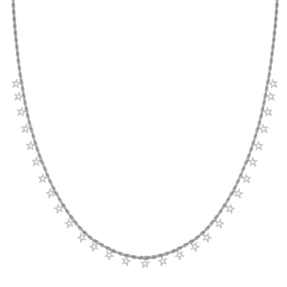Necklace many open stars silver Necklace many open stars silver