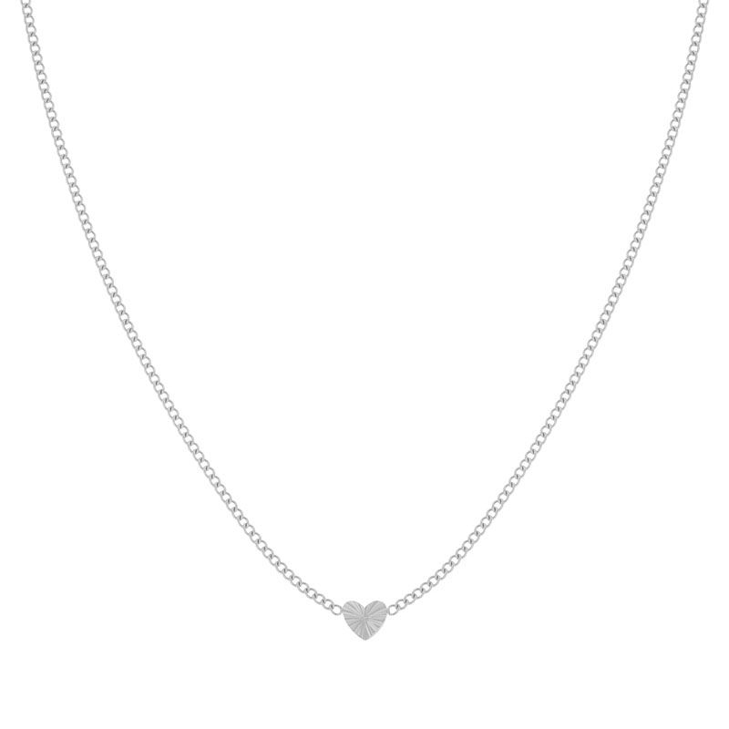Ketting gevlamd hartje zilver Ketting gevlamd hartje zilver