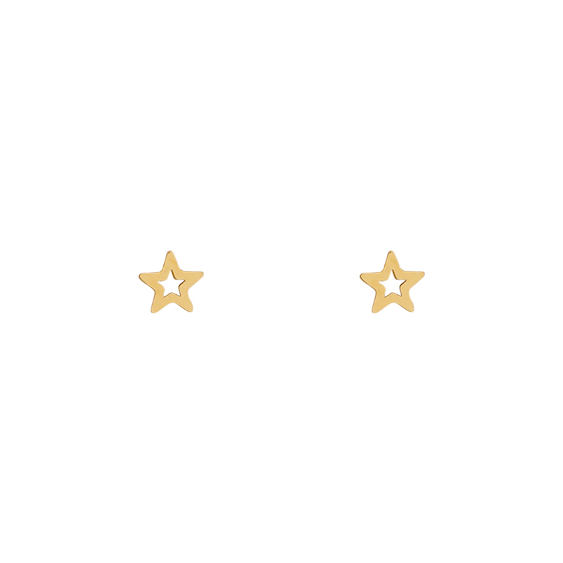 Stud oorknopjes open ster goud Stud oorknopjes open ster goud