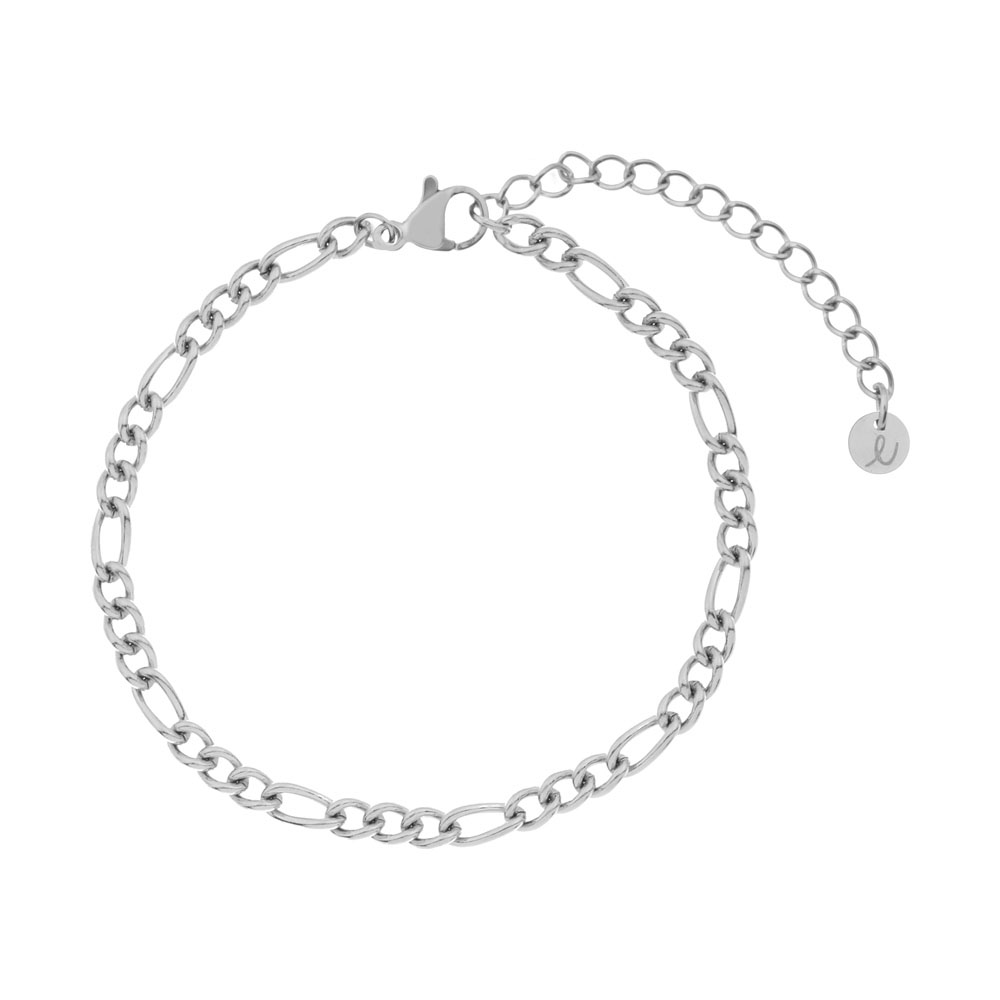 Armband basic open gemixte schakels zilver Armband basic open gemixte schakels zilver