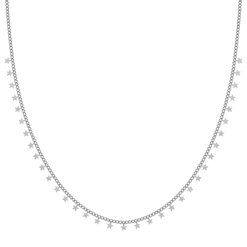 Ketting kleine sterretjes zilver Ketting kleine sterretjes zilver
