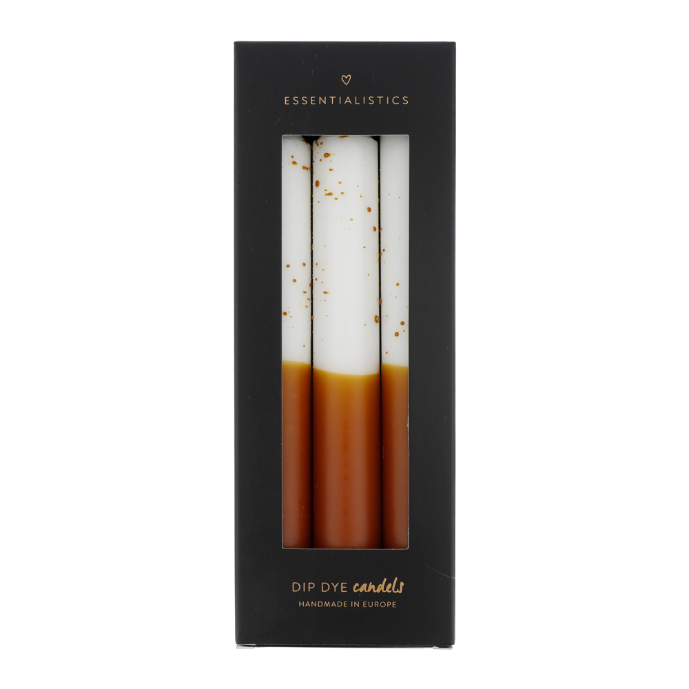 Dip dye confetti dinerkaars 3 stuks wit/bruin Dip dye confetti dinerkaars 3 stuks wit/bruin