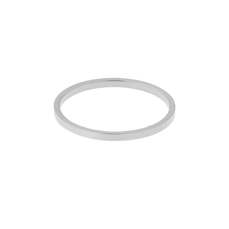 Ring basic vierkant smal zilver