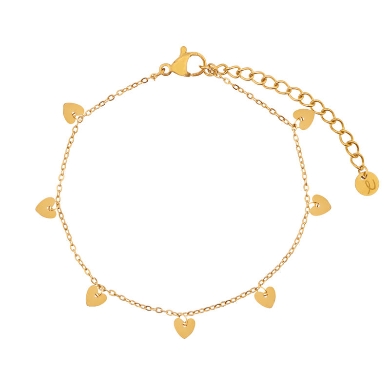 Armband met een boel hartjes goud Armband met een boel hartjes goud
