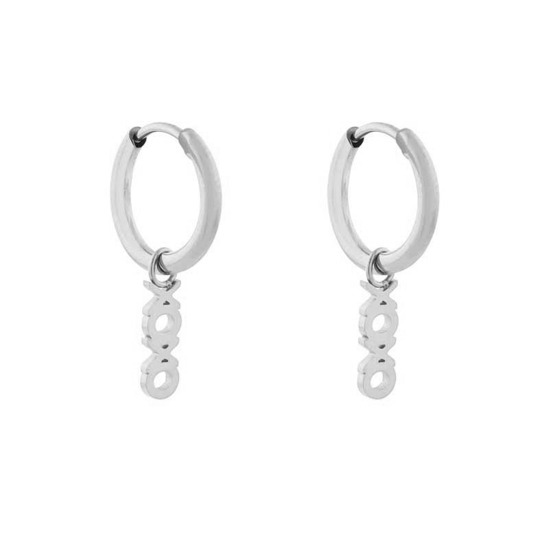 Earrings small with pendant xoxo silver Earrings small with pendant xoxo silver
