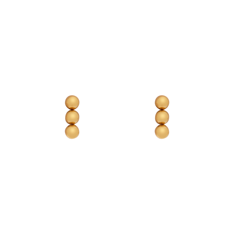 Stud earrings dots in a row gold Stud earrings dots in a row gold