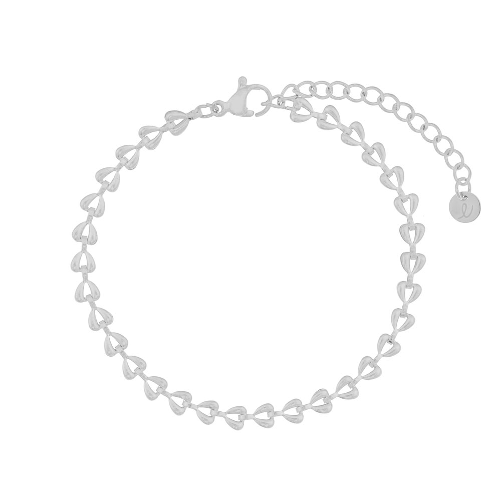 Bracelet connected hearts silver