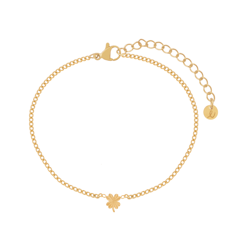 Armband gevlamd klavertje goud Armband gevlamd klavertje goud